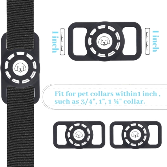 Airtag Dog Collar Holder Fit for Apple Air Tag Dog Collar Size from 0.75 to 1.2 - Picture 1 of 6